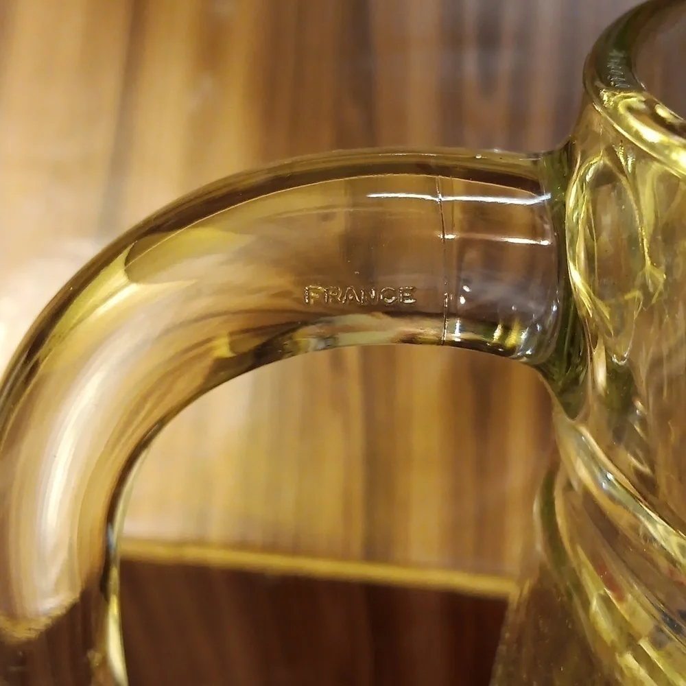 Vintage Arc France MCM tulip glass pitcher